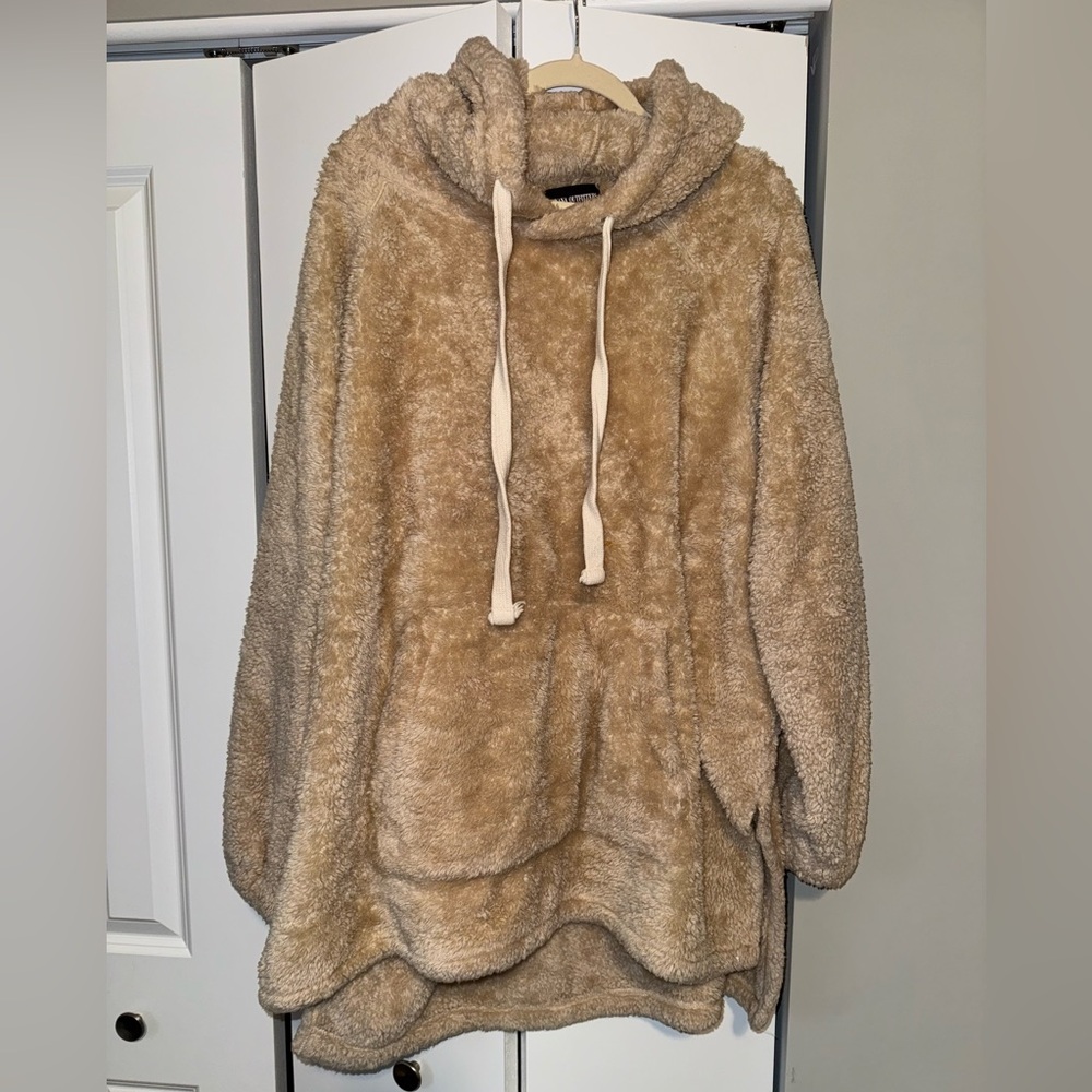 Plush oversized plus size hoodie